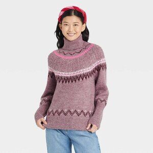 a new day Women's Turtleneck Sweater - Pink and Purple